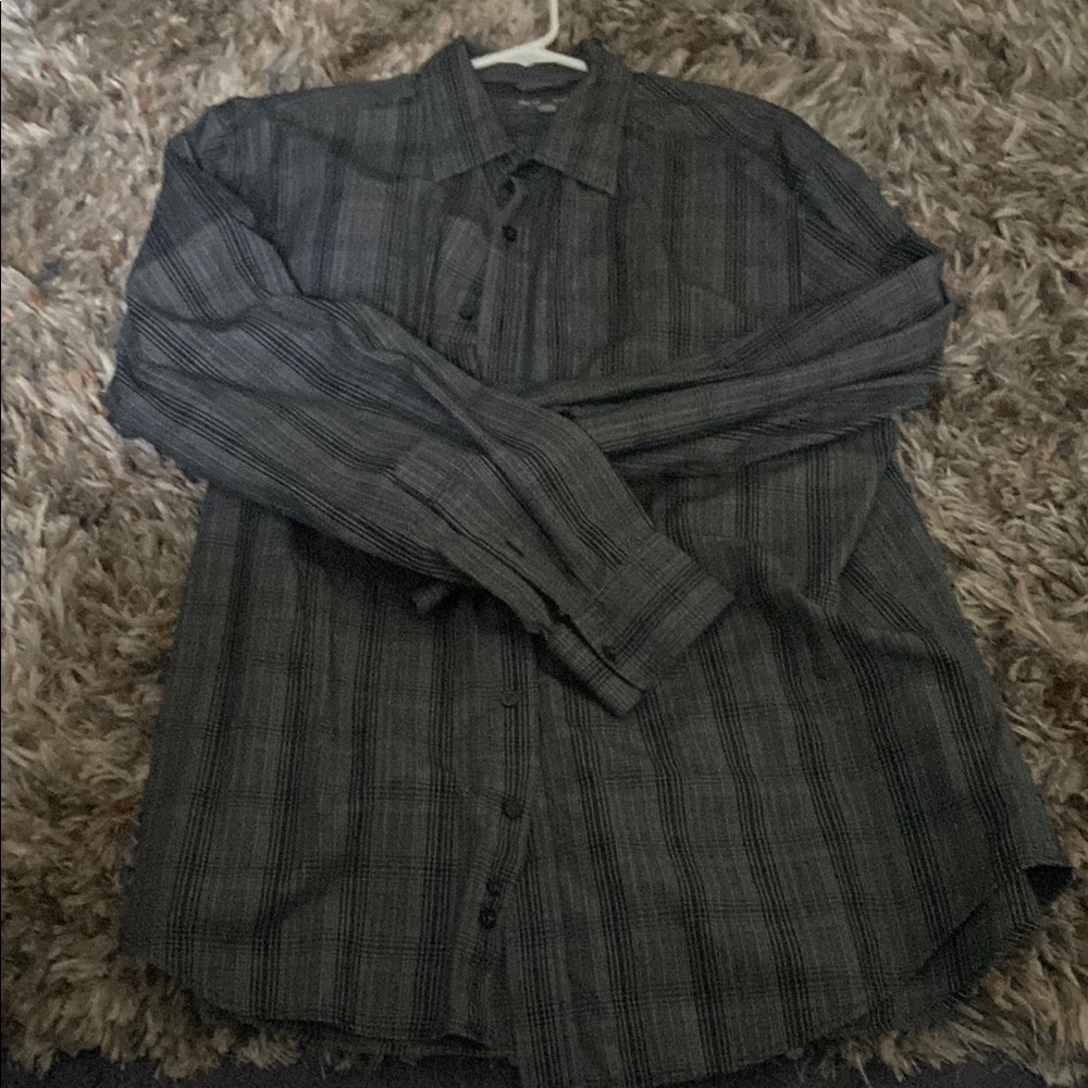 GAP Gray Casual Button Down Shirt Cotton Blend